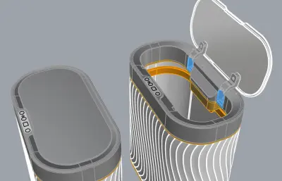 精细垃圾桶建模