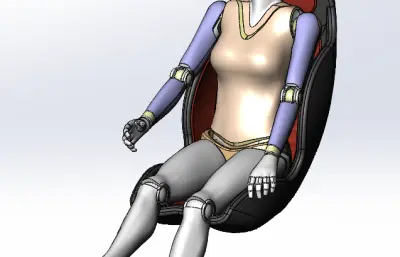 女性坐姿人模型