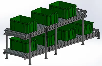 双层背投无动力滚筒线