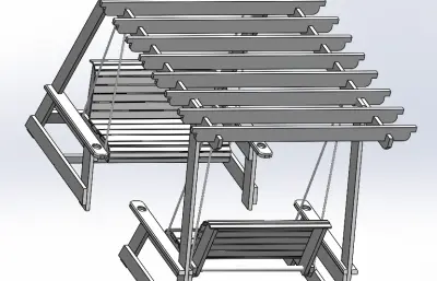 带秋千的凉棚模型设计
