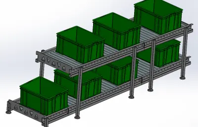 双层背投无动力滚筒线