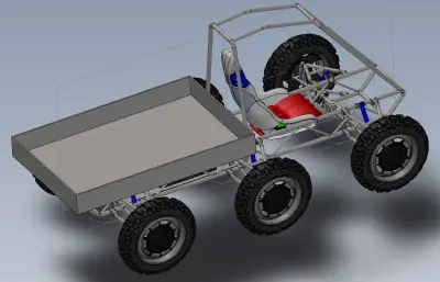 六轮驱动越野型电动卡丁车结构