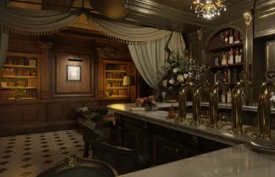 欧式豪华客厅blender模型