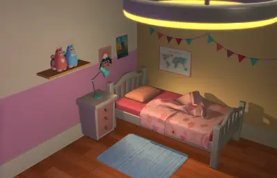 卡通房间 卡通卧室 电竞房