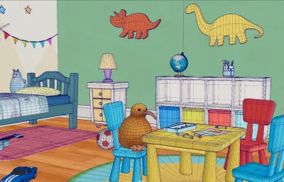 卡通房间 卡通儿童卧室