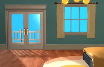 卡通房间 卡通卧室 女孩房间