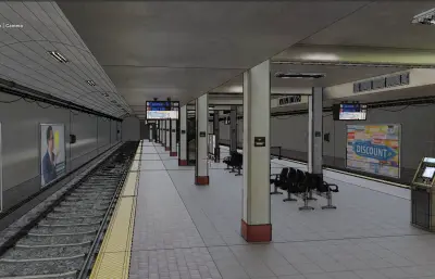 地铁站内部精细场景blender模型