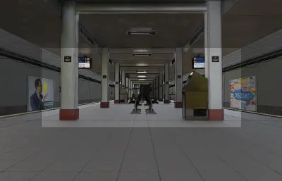 地铁站内部精细场景blender模型