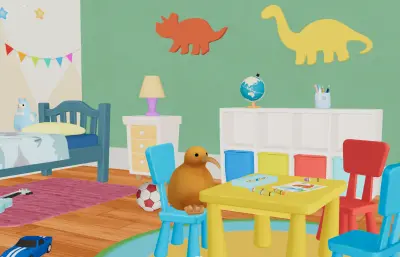 卡通房间 卡通儿童卧室