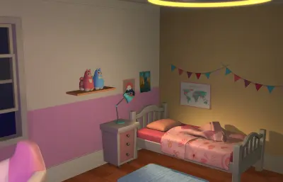 卡通房间 卡通卧室 电竞房