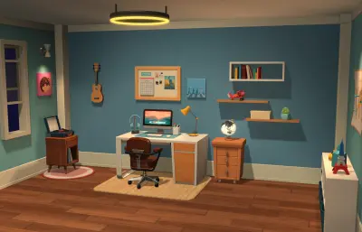 卡通房间 卡通卧室 卡通电脑房