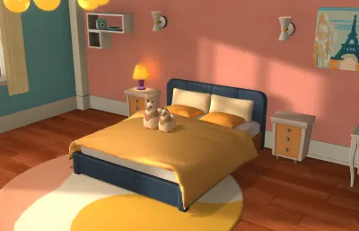 卡通房间 卡通卧室 女孩房间