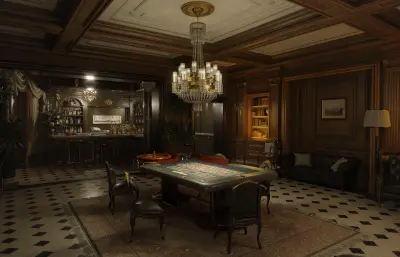 欧式豪华客厅blender模型