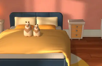 卡通房间 卡通卧室 女孩房间