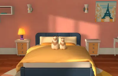 卡通房间 卡通卧室 女孩房间