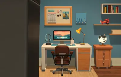 卡通房间 卡通卧室 卡通电脑房