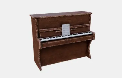 破旧钢琴 老式古董钢琴 复古钢琴