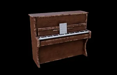 破旧钢琴 老式古董钢琴 复古钢琴