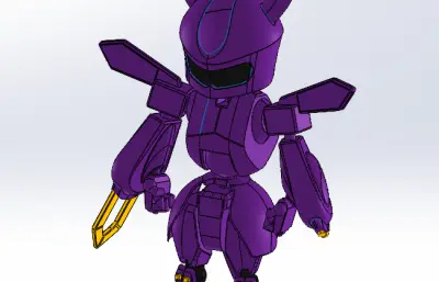 兔子战士stp模型