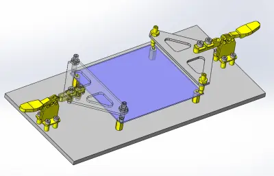 薄片零件的定位夹紧器