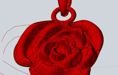 玫瑰造型首饰吊坠模型