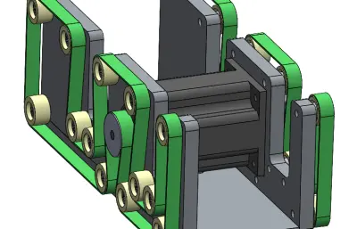 基于双出轴步进电机的双列皮带输送机