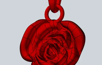 玫瑰造型首饰吊坠模型