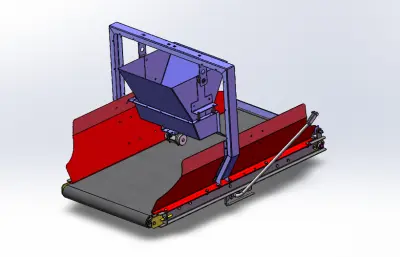 马铃薯种切割机-卸料输送机部分加装粉末撒布