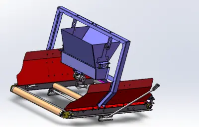 马铃薯种切割机-卸料输送机部分加装粉末撒布