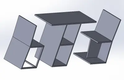 方形桌椅模型