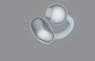 HUAWEI FreeClip 2耳夹耳机C4D,KEYSHOT模型