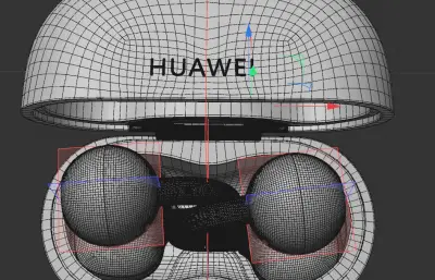 HUAWEI FreeClip 2耳夹耳机C4D,KEYSHOT模型