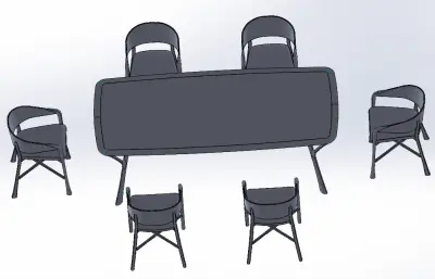 创新桌椅组合模型