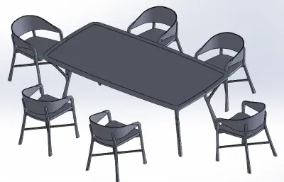 创新桌椅组合模型