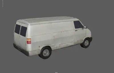 面包车 箱式面包车塌陷模型