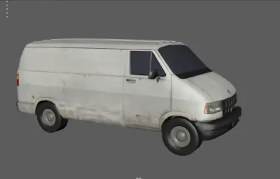 面包车 箱式面包车塌陷模型