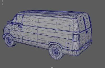 面包车 箱式面包车塌陷模型