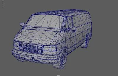 面包车 箱式面包车塌陷模型