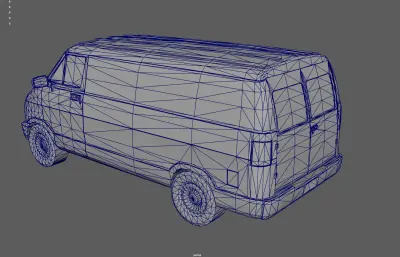 面包车 箱式面包车塌陷模型