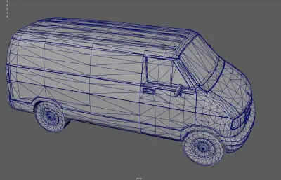 面包车 箱式面包车塌陷模型