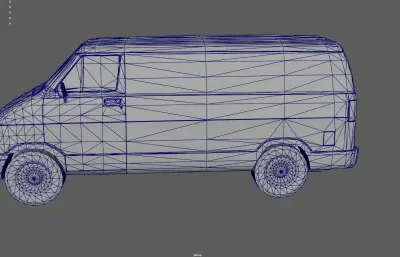 面包车 箱式面包车塌陷模型