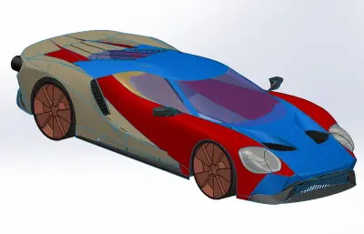 福特GT 2016跑车外壳solidworks模型
