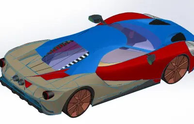 福特GT 2016跑车外壳solidworks模型