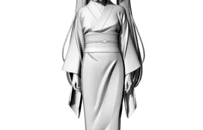 日式卡通女孩 动漫女孩stl模型