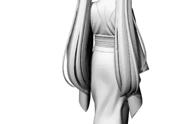 日式卡通女孩 动漫女孩stl模型