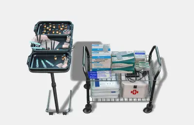 换药小推车,医疗道具包