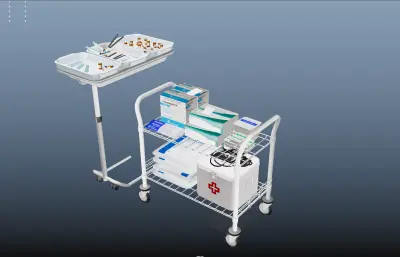 换药小推车,医疗道具包