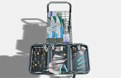 换药小推车,医疗道具包