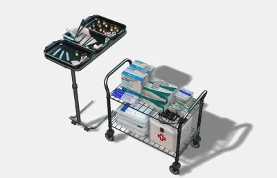 换药小推车,医疗道具包