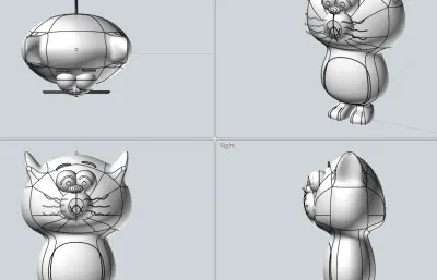 卡通搞怪猫模型